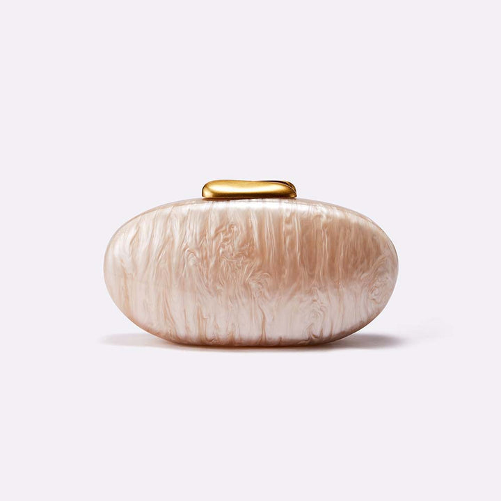 oval acrylic clutch with marble texture – CELESNEK