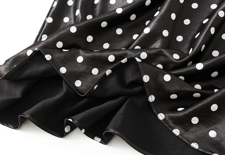 polka-dot satin midi skirt – NOVA