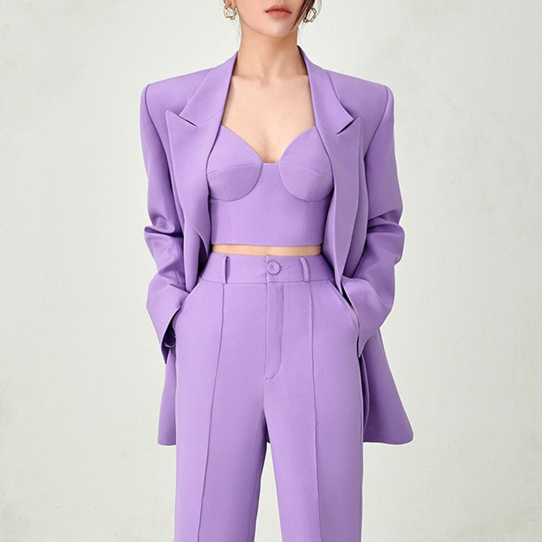 tailored three-piece suit set with corset top – VALENTINA