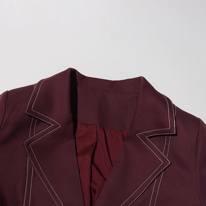 معطف طويل مصمم خصيصًا مع خياطة متباينة - مارلون