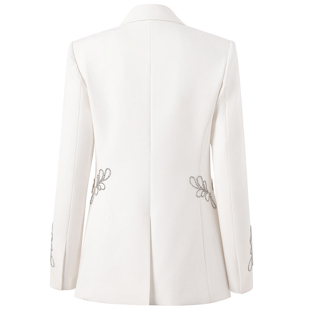 tailored blazer with crystal side embroidery – DUALA