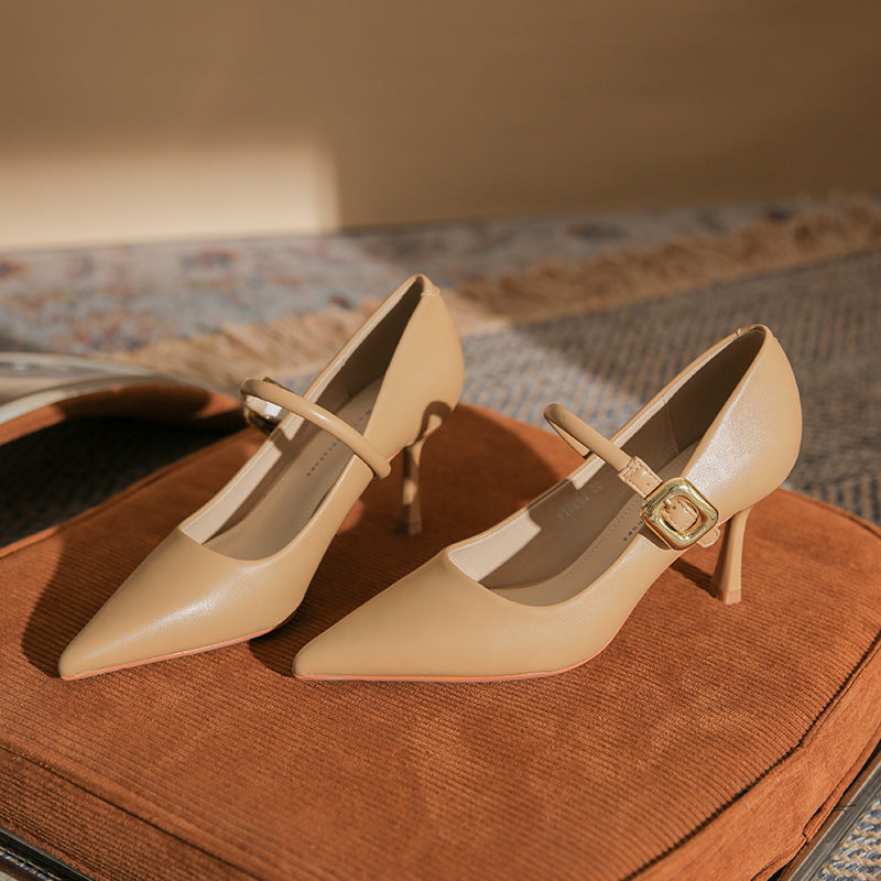 pointed-toe pumps with buckle strap - DARIAXIN