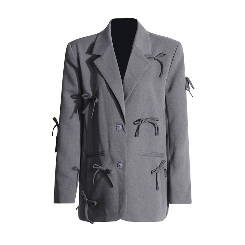 oversized blazer with bow embellishments – MALINYA