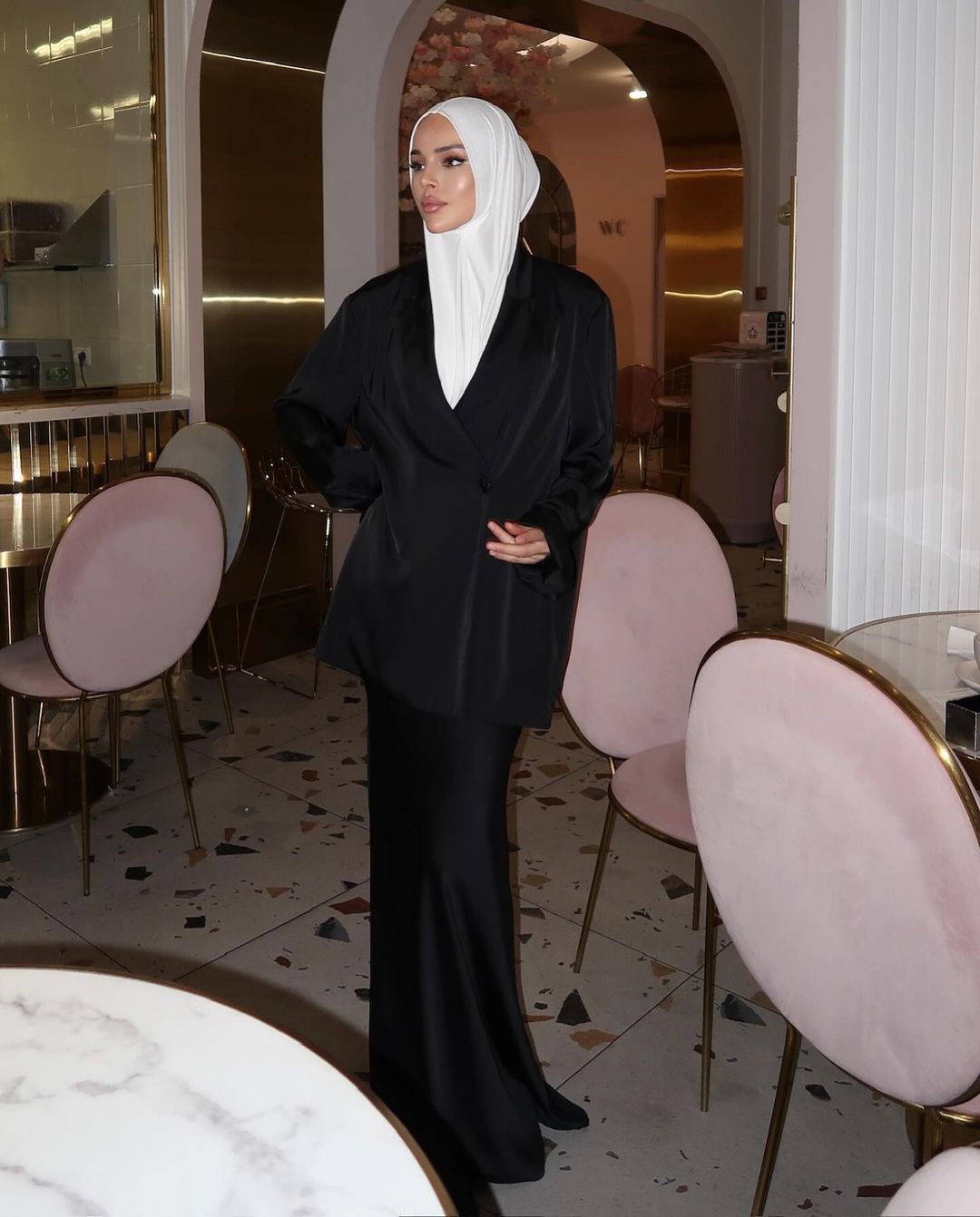 Satin Blazer & Wide-Leg Pants Set – OLIVEA