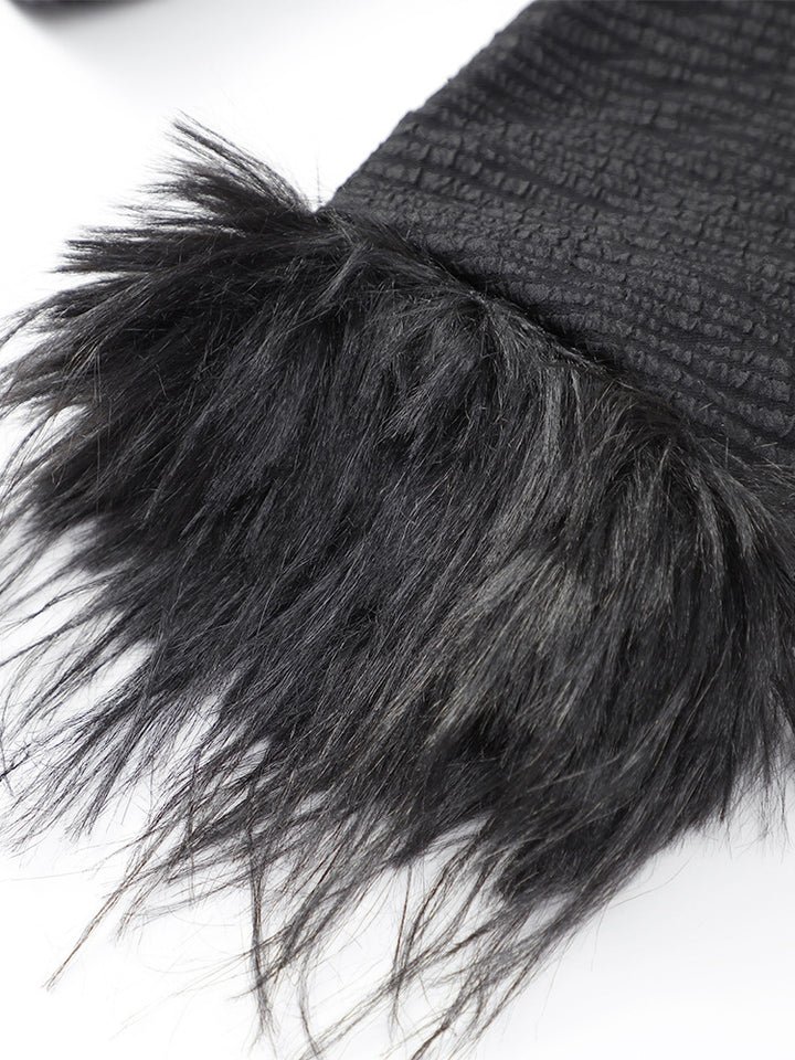 quilted jacket with feather-trimmed sleeves – BOGTAR