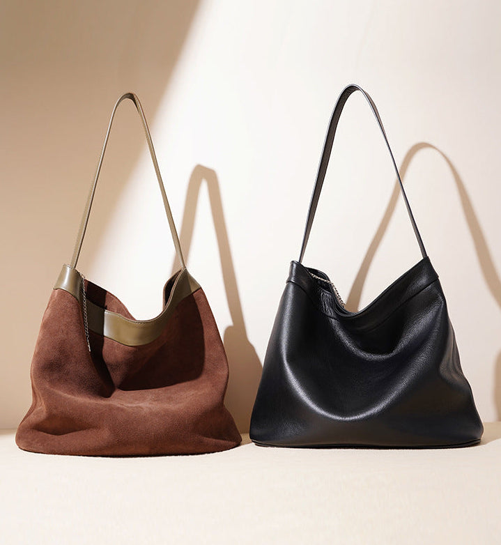 gewebte Rattan-Tragetasche mit doppelten Ledergriffen – LÉONIE 