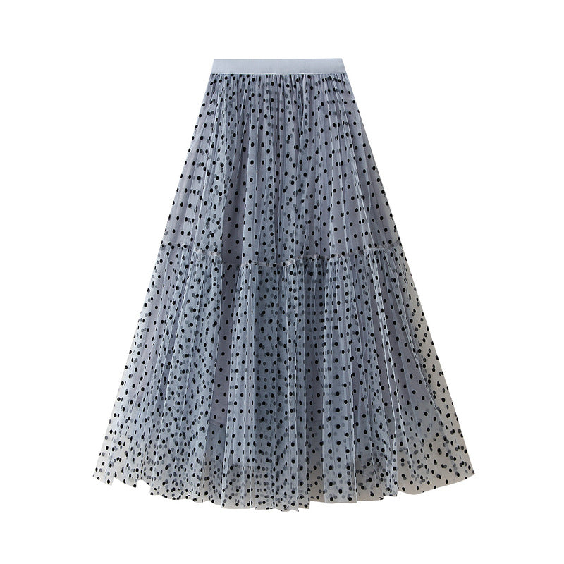 tiered polka-dot tulle midi skirt – DOTTI