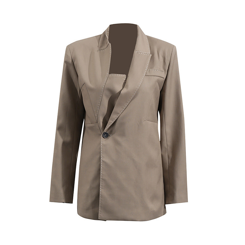 tailored blazer with contrast stitch detailing – NOCIR