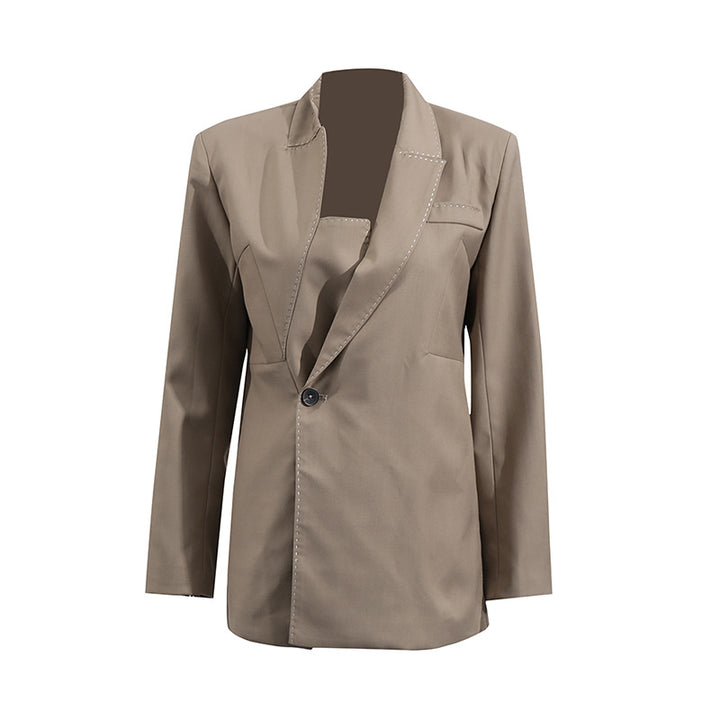 tailored blazer with contrast stitch detailing – NOCIR