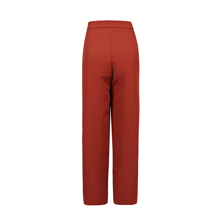 structured tailored suit with gold buttons – MAROON