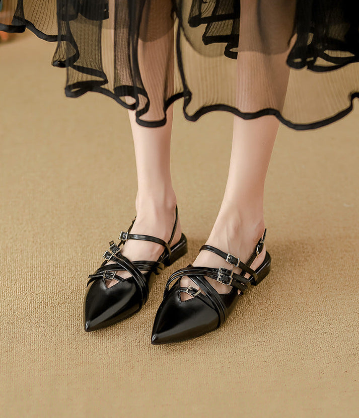 slingback flats with buckle strap design - NOVALGA