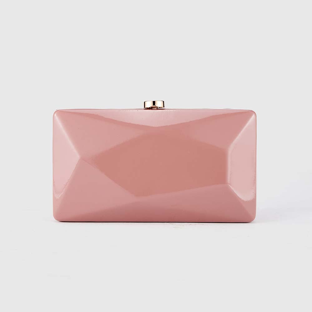 Geometric black clutch with faceted design – ONYX