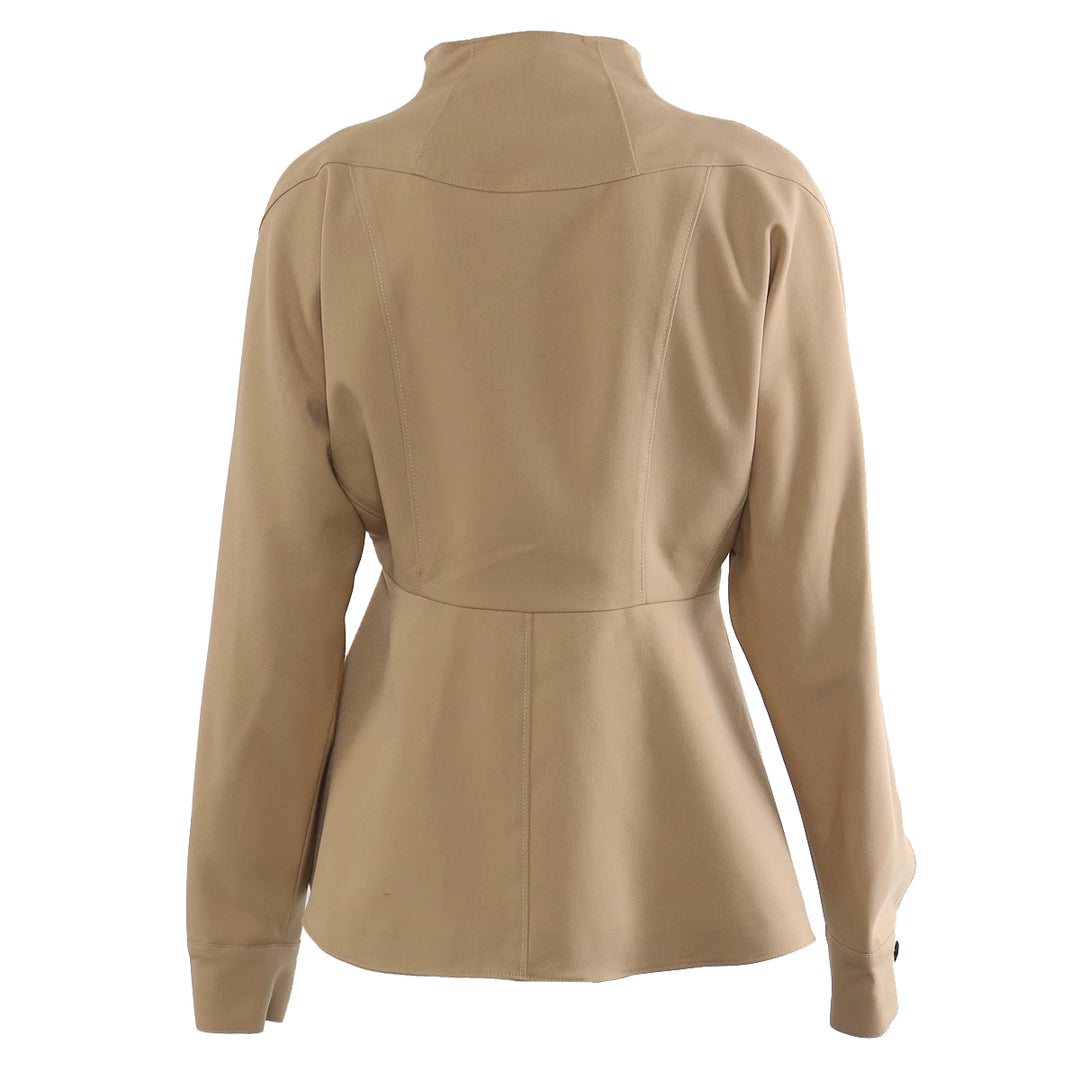 asymmetric belted jacket with sculpted neckline – CAMILA