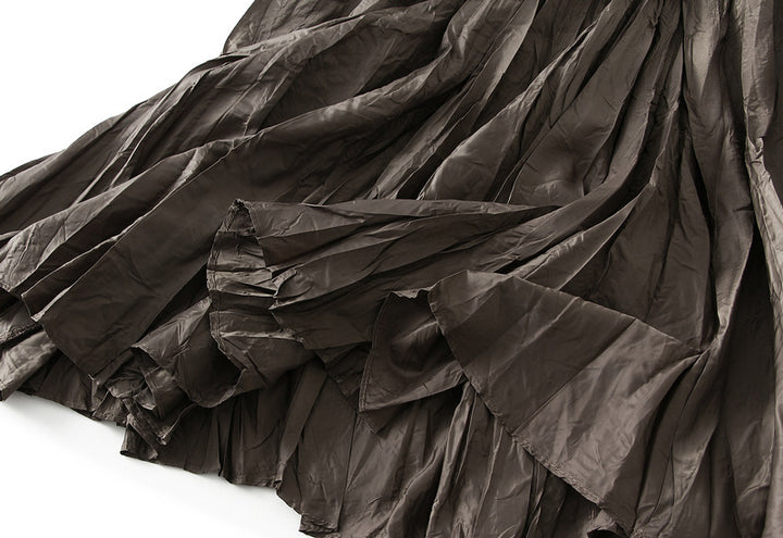 crinkled full-volume maxi skirt with elastic waist – TERRA