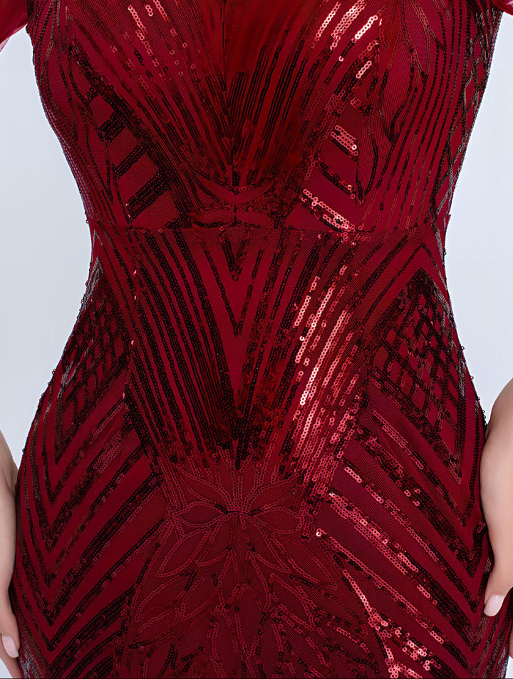 Geplooide top met uitlopende mouwen en maxi-rok set met tailleband – Rosiny 