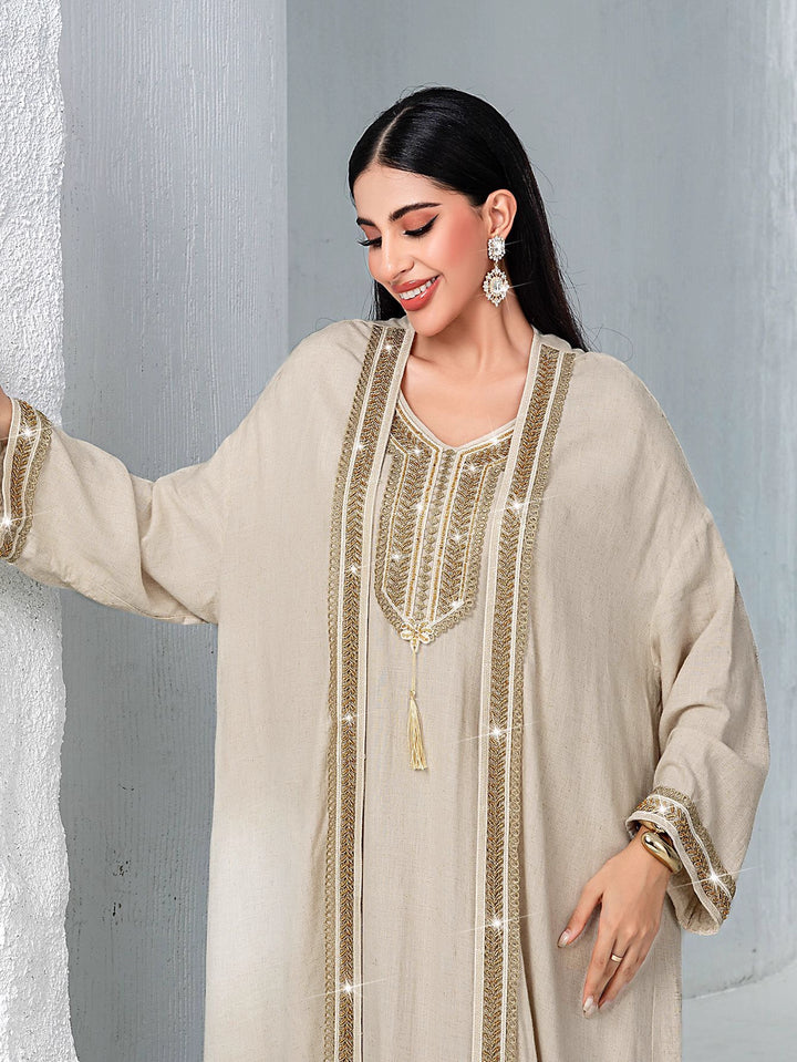 costume évasé sur mesure avec manches bouffantes en satin – VALENCIA 