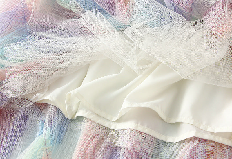 تنورة شيفون متدرجة الطبقات بألوان أومبري – سيرافينا