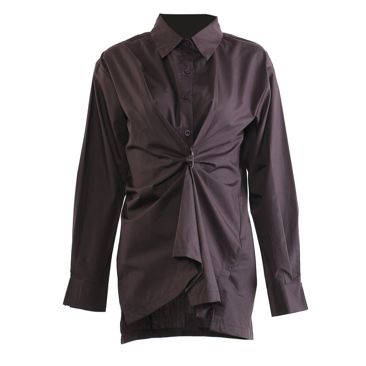 draped waist twist shirt jacket – NOCTRA