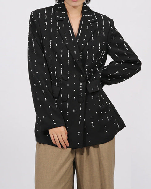 double-breasted blazer with stud embellishments – NOVAZKI