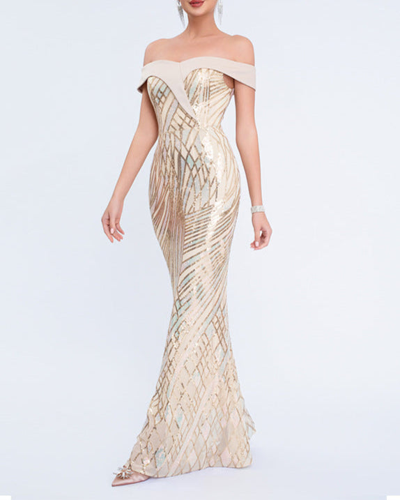 Geplooide top met uitlopende mouwen en maxi-rok set met tailleband – Rosiny 