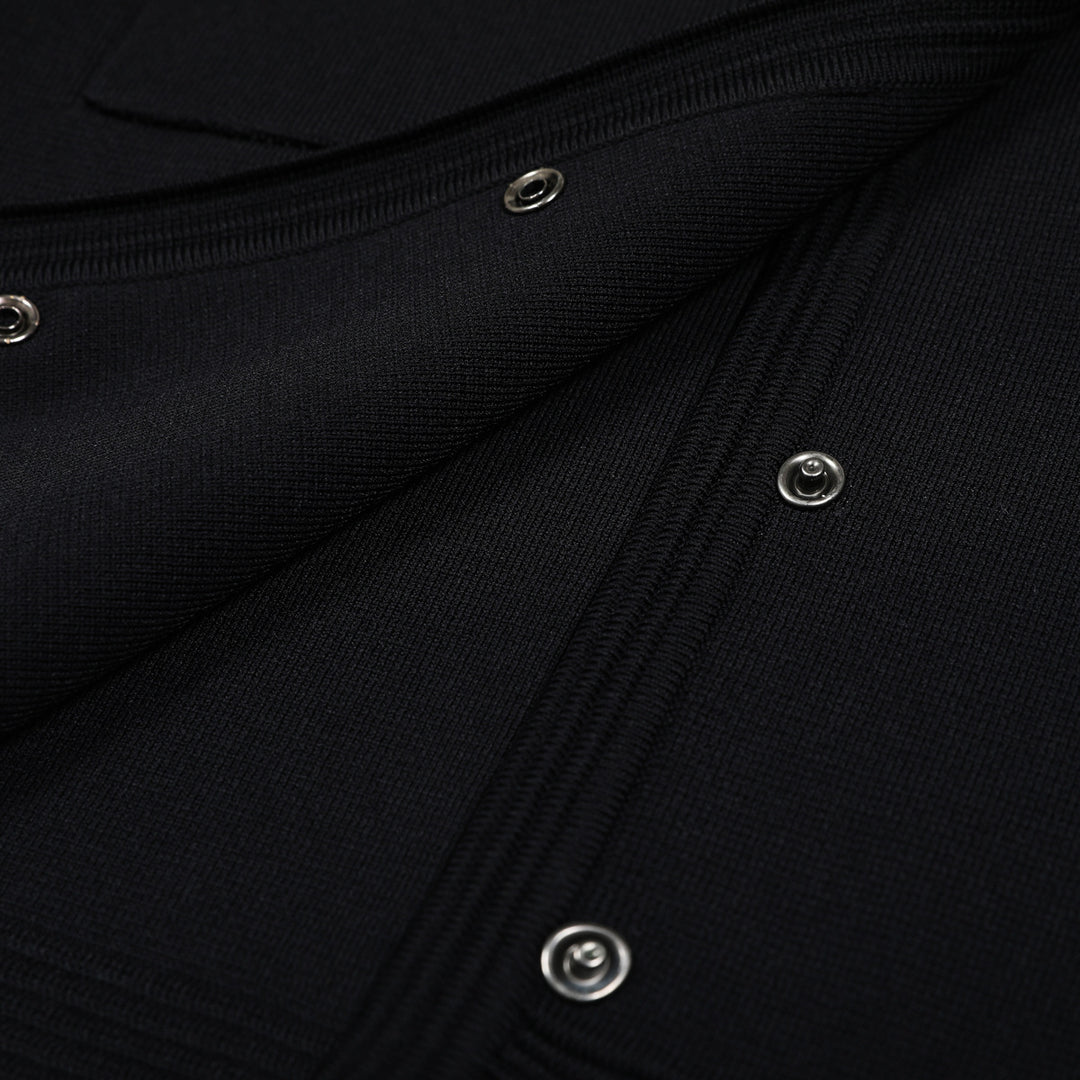 cropped cardigan jacket with pearl-embellished collar - ELLAZ