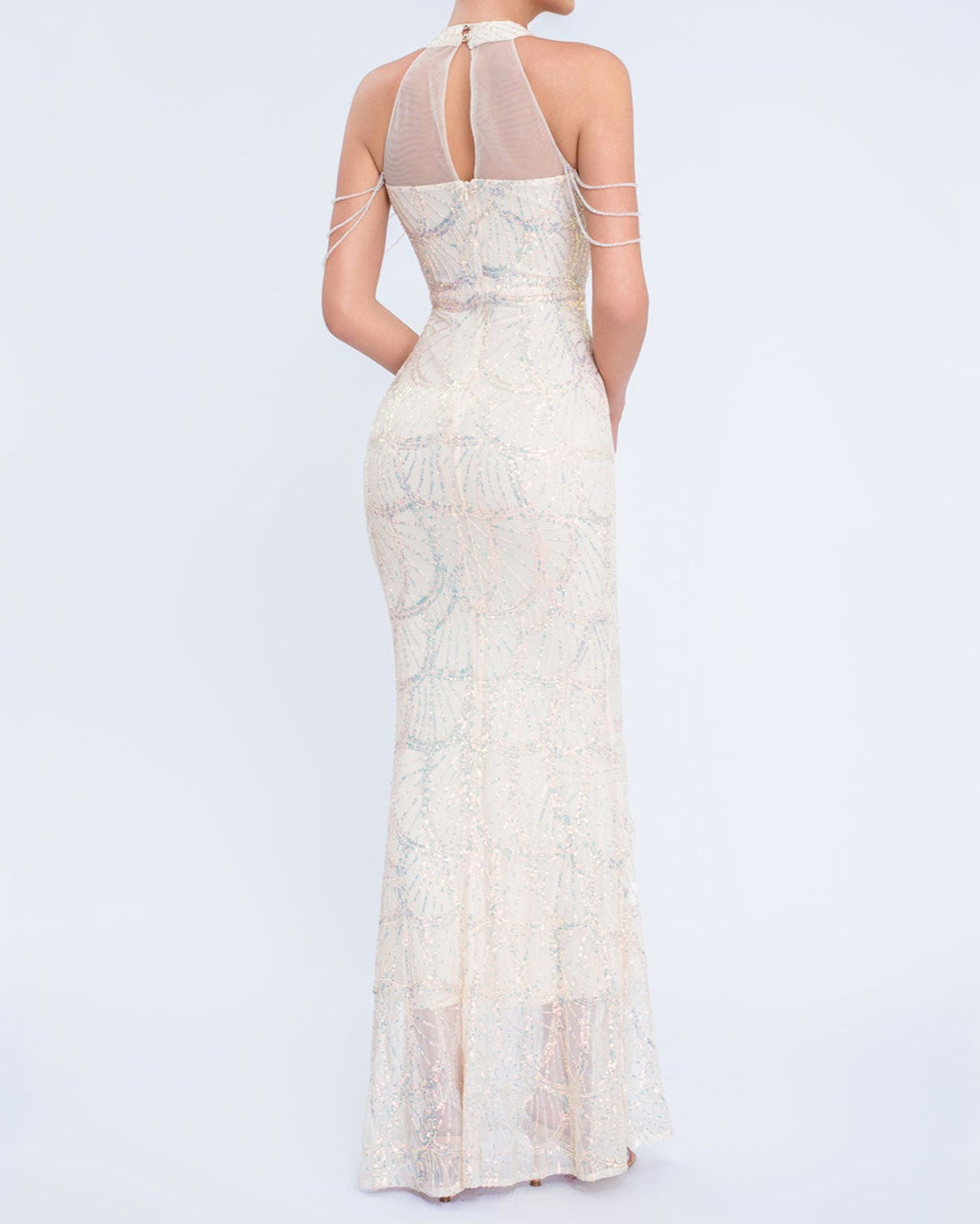 Geplooide top met uitlopende mouwen en maxi-rok set met tailleband – Rosiny 