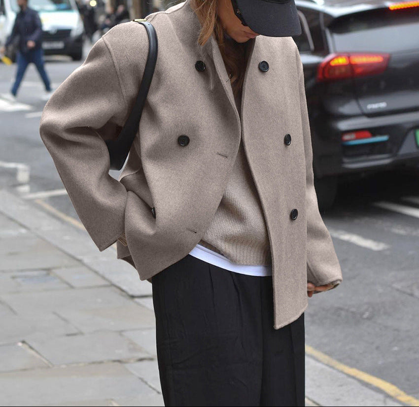 oversized double-breasted wool jacket – HARLOW