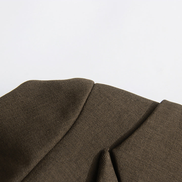 Plissiertes Oberteil mit ausgestellten Ärmeln und Maxirock-Set mit Taillengürtel – Rosiny 