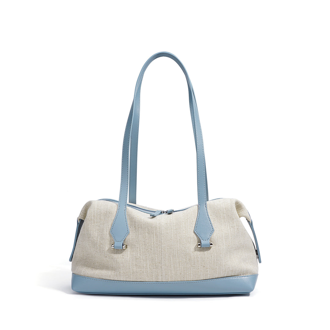 sac cabas en rotin tissé avec doubles poignées en cuir – LÉONIE 