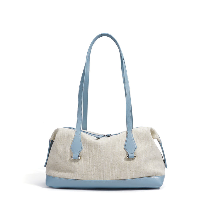 sac cabas en rotin tissé avec doubles poignées en cuir – LÉONIE 