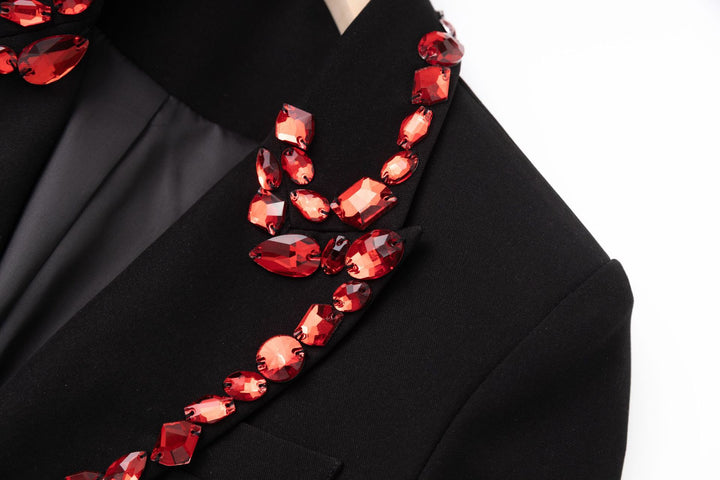 Geplooide top met uitlopende mouwen en maxi-rok set met tailleband – Rosiny 