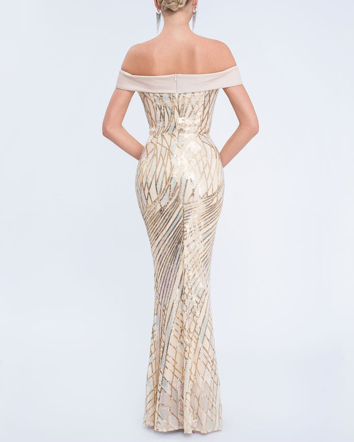 Geplooide top met uitlopende mouwen en maxi-rok set met tailleband – Rosiny 