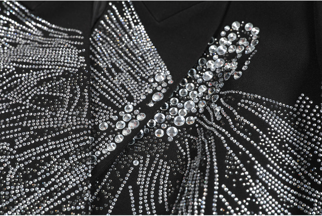 double-breasted blazer with crystal butterfly embellishment – AURELIAL