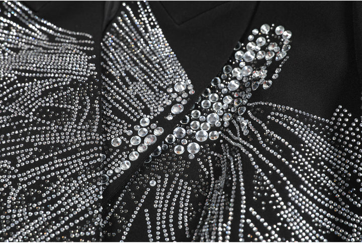 double-breasted blazer with crystal butterfly embellishment – AURELIAL