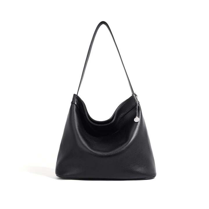 gewebte Rattan-Tragetasche mit doppelten Ledergriffen – LÉONIE 