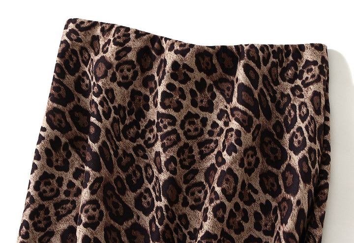 leopard-print A-line midi skirt – SAVANNAH
