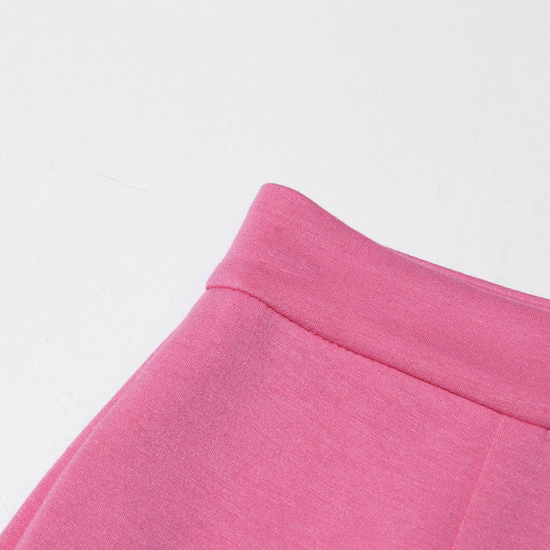 short-sleeve peplum suit with 3D floral appliqués – BLOOMIV