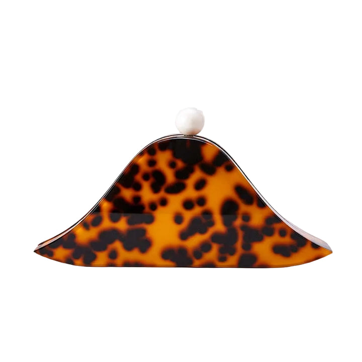 sculpted pearl resin clutch with dome silhouette – AURA