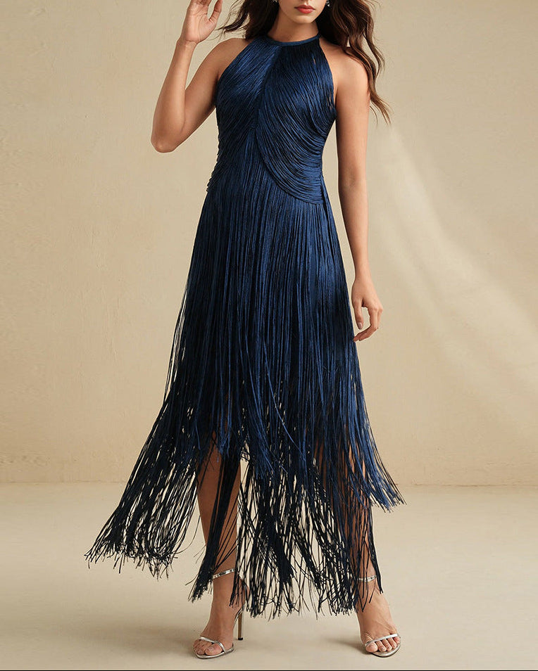 فستان معدني بحمالات رفيعة – سيينا