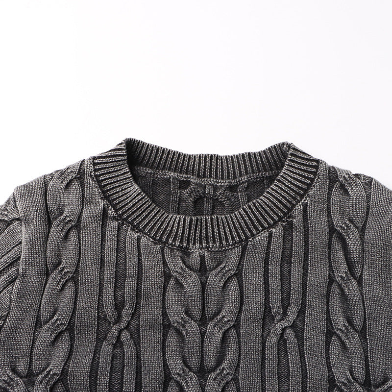 asymmetrical cable-knit cropped blouse - ARIANRI