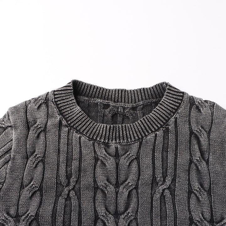 asymmetrical cable-knit cropped blouse - ARIANRI