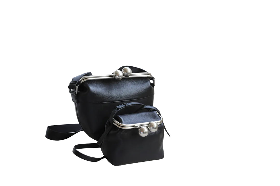 mini leather crossbody bag with metal frame clasp – YOUSF