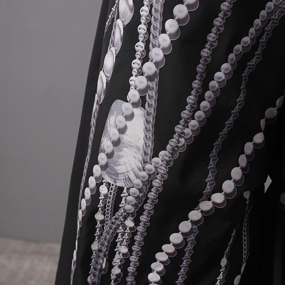 wide-leg pants with chain print – AURACTI