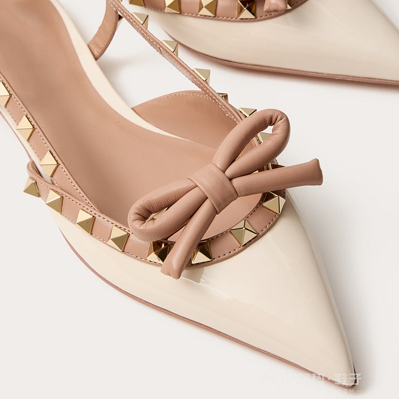 studded bow-detail pointed flats – VERAZIA