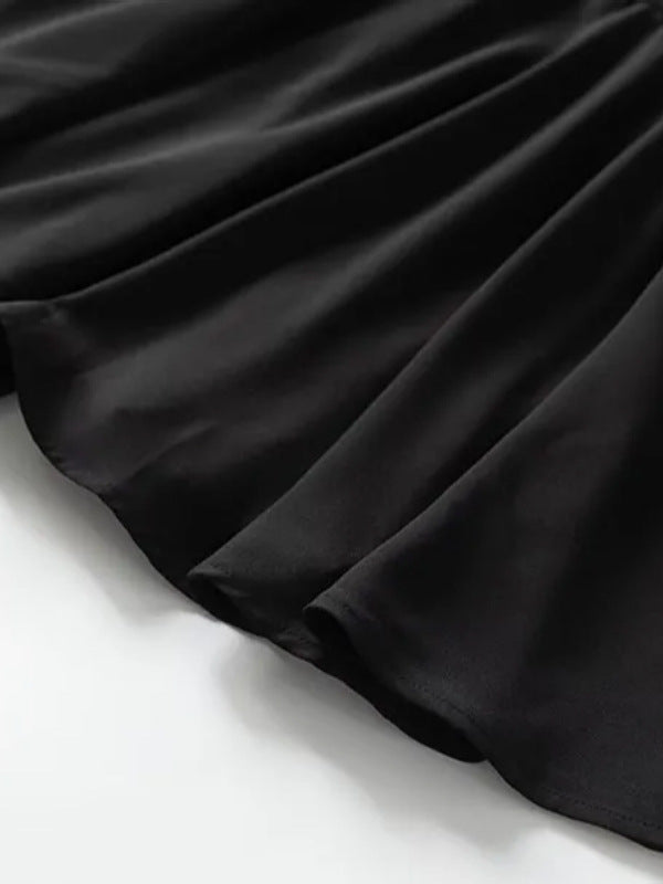 فستان ميدي بشريط شبكي وحافة حورية البحر – أستريد