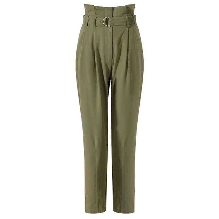 op maat gemaakte flare-pak met satijnen pofmouwen – VALENCIA 