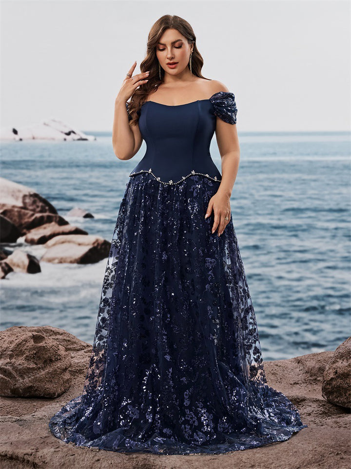 Geplooide top met uitlopende mouwen en maxi-rok set met tailleband – Rosiny 