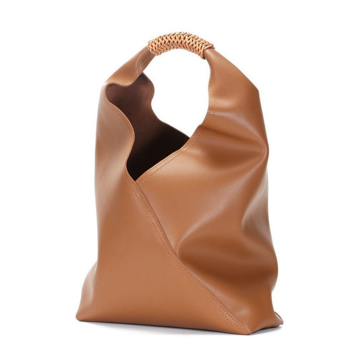leather sculpted hobo bag with braided top handle – NYRA