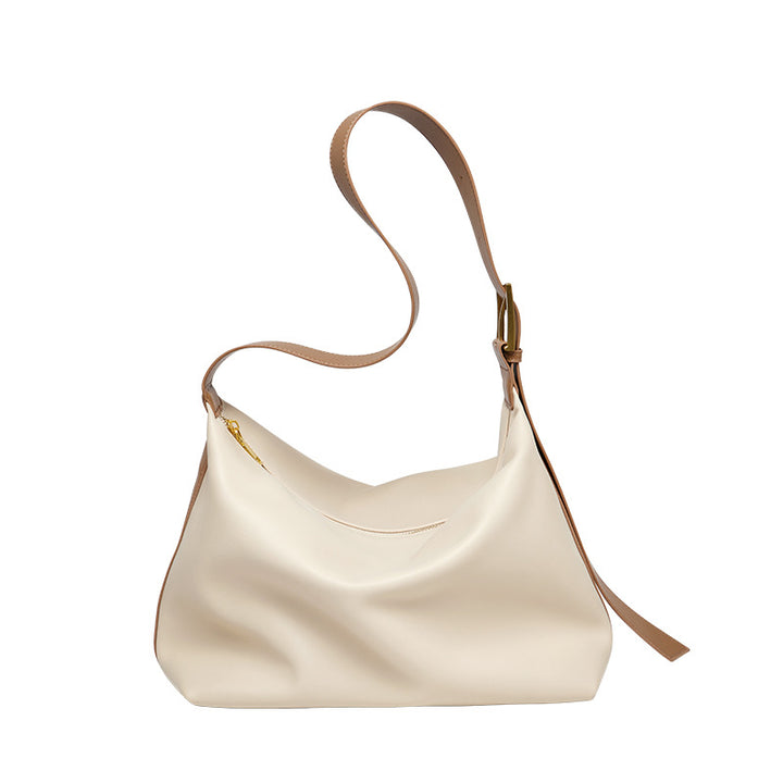 geweven rieten draagtas met dubbele leren handvatten – LÉONIE 