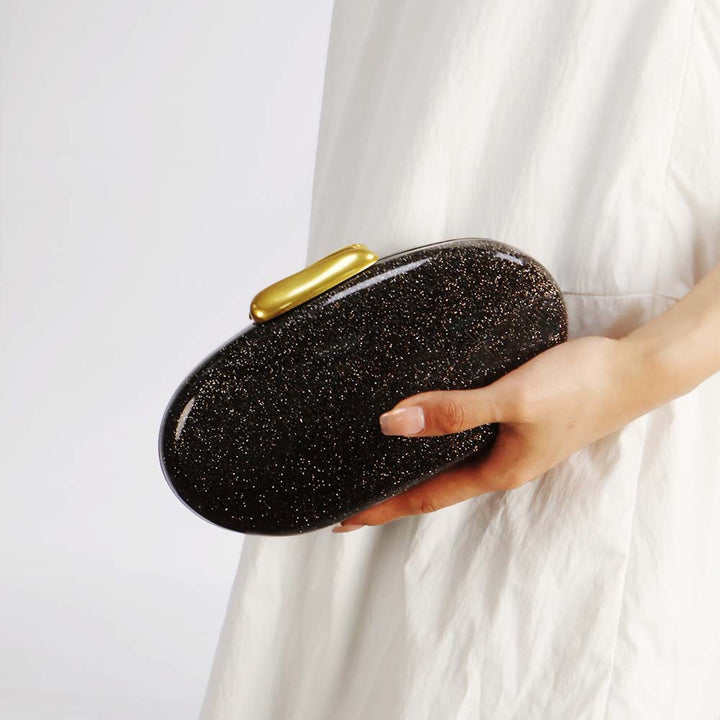 oval acrylic clutch with marble texture – CELESNEK